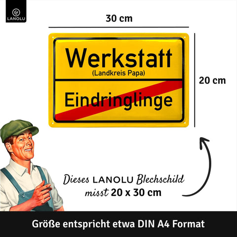 Blechschild Werkstatt Ortsschild
