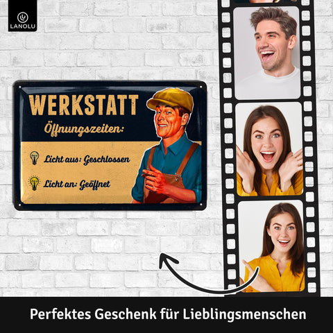 Blechschild Werkstatt Öffnungszeiten