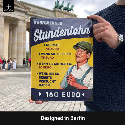 Blechschild Handwerker Stundenlohn