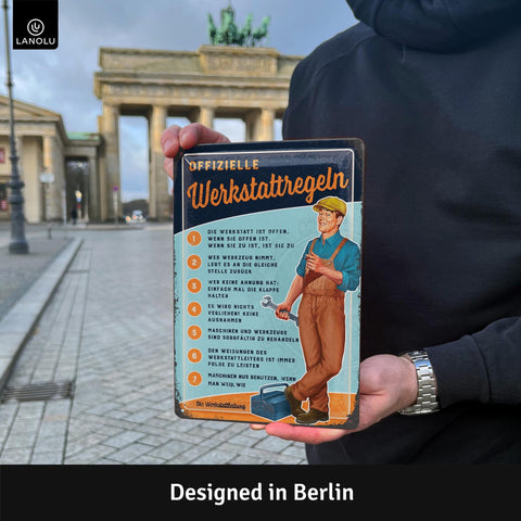 Blechschild Lustige Werkstattregeln