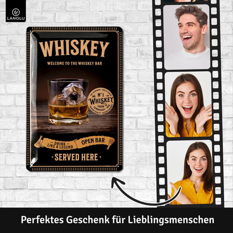 Blechschild Whiskey Glas
