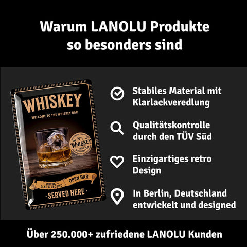 Blechschild Whiskey Glas