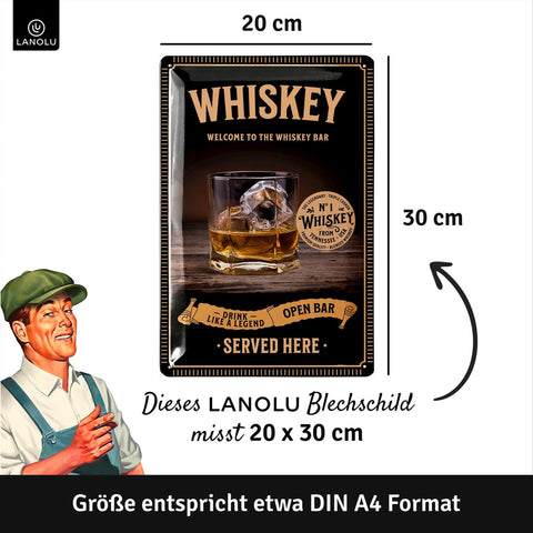 Blechschild Whiskey Glas