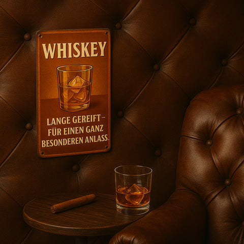 Whiskey lange gereift Blechschild