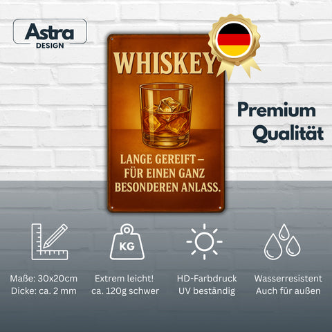 Whiskey lange gereift Blechschild