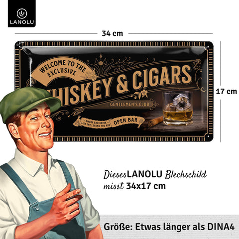 Blechschild Whiskey & Cigars