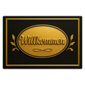 Willkommen Blechschild in Gold