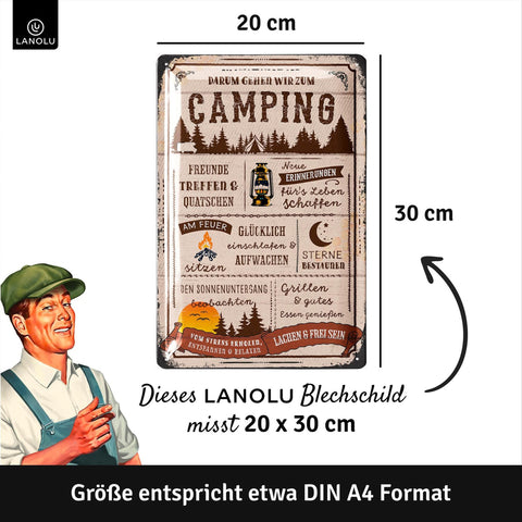 Blechschild Darum Gehen Wir Zum Camping