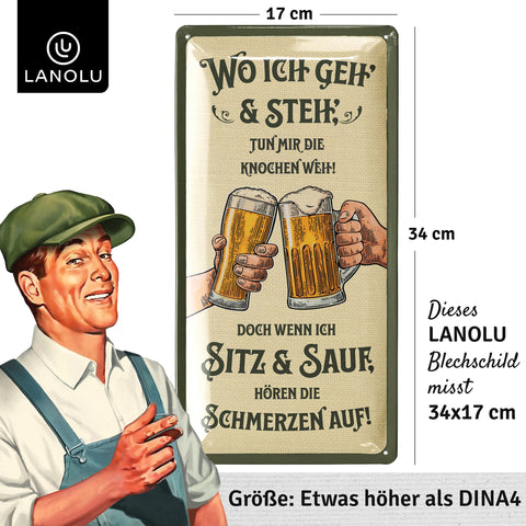 Blechschild Ich geh & steh