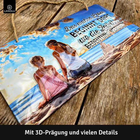 Blechschild Das wahre Leben