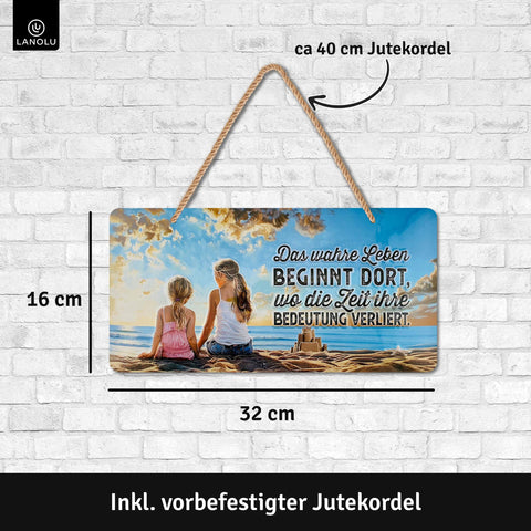 Blechschild Das wahre Leben