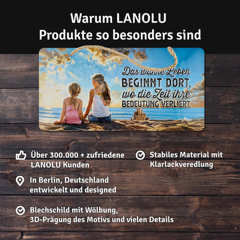 Blechschild Das wahre Leben