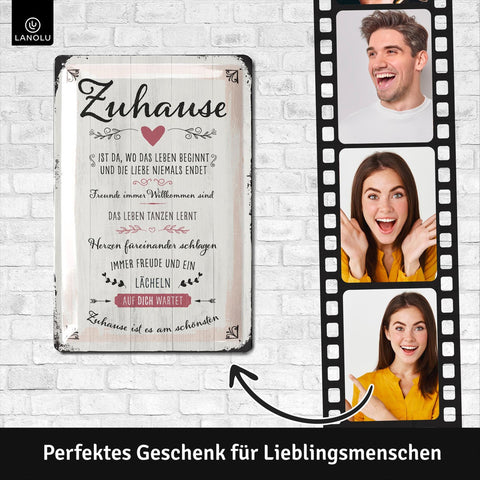 Blechschild Zuhause