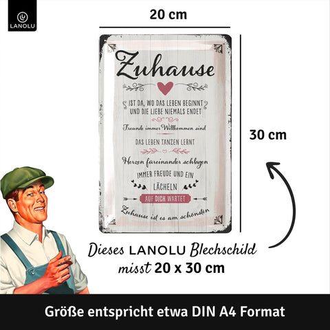 Blechschild Zuhause