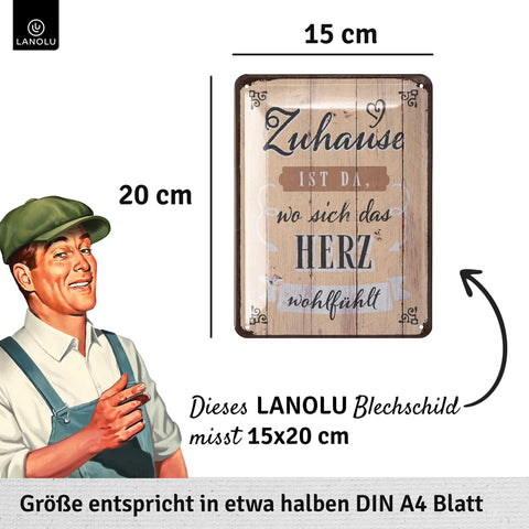 Blechschild Zuhause ist da (braun)