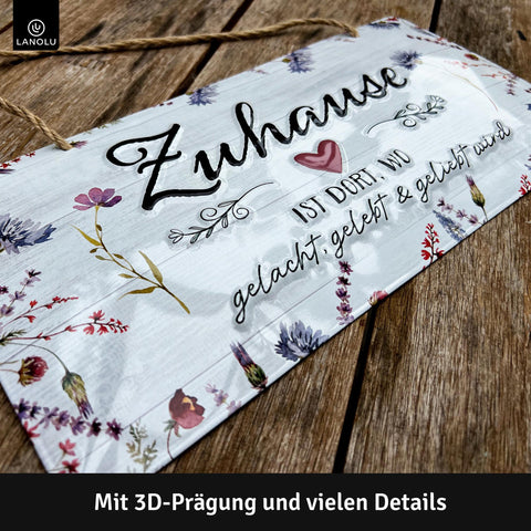 Blechschild Zuhause Herz