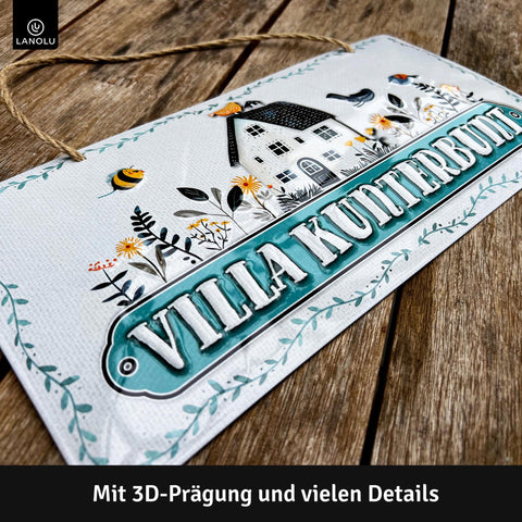 Blechschild Villa Kunterbunt