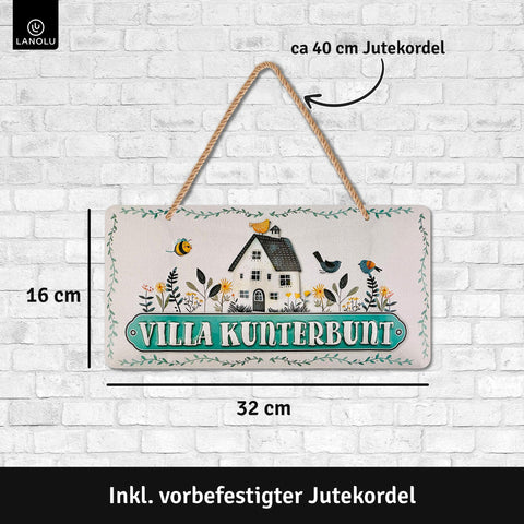 Blechschild Villa Kunterbunt