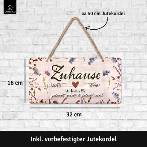 Blechschild Zuhause Herz