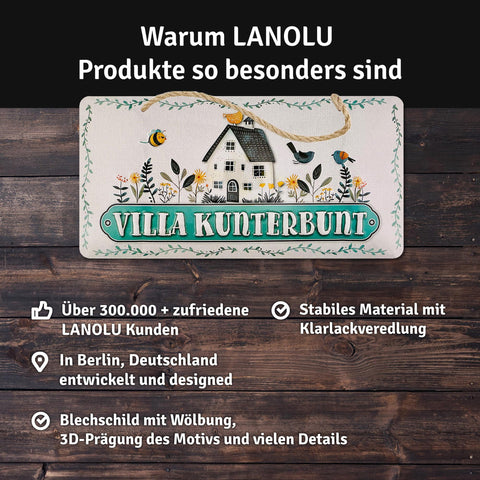 Blechschild Villa Kunterbunt