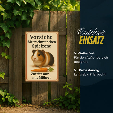 Meerschweinchen Spielzone Blechschild