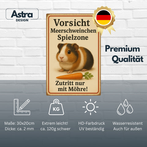 Meerschweinchen Spielzone Blechschild