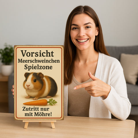 Meerschweinchen Spielzone Blechschild