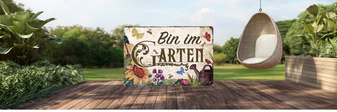 Blechschilder für den Garten