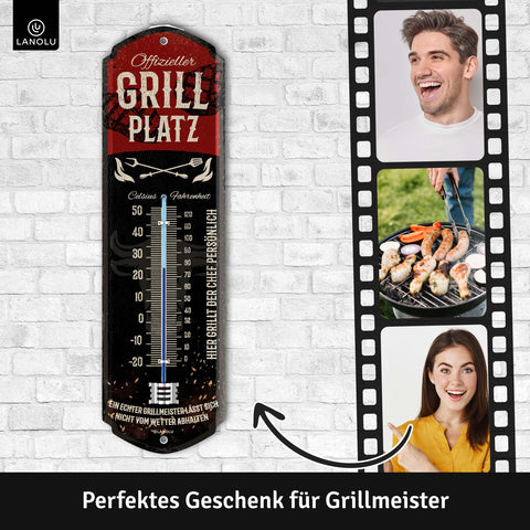 LANOLU Thermometer Grillplatz 8x28cm