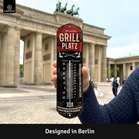 LANOLU Thermometer Grillplatz 8x28cm