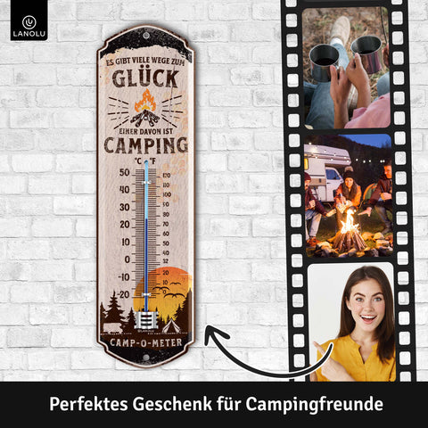 LANOLU Thermometer Camping 8x28cm