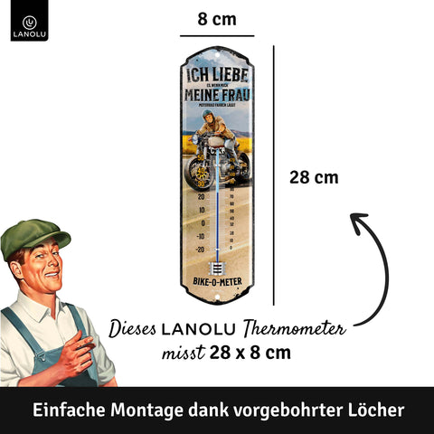 LANOLU Thermometer Bike-O-Meter 8x28cm