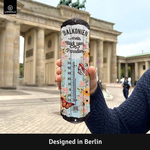 LANOLU Thermometer Balkonien 8x28cm