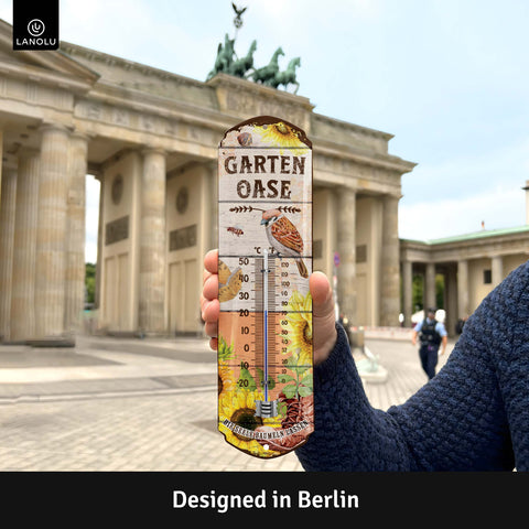 LANOLU Thermometer Garten-Oase 8x28cm