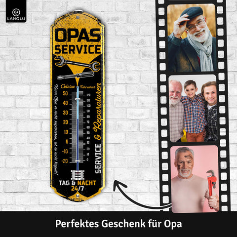 LANOLU Thermometer Opas Service 8x28cm