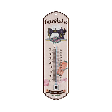 LANOLU Thermometer Nähstube 8x28cm