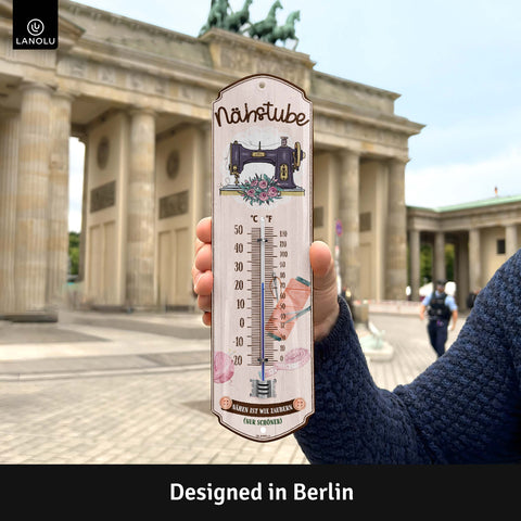 LANOLU Thermometer Nähstube 8x28cm