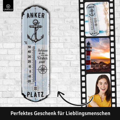 LANOLU Thermometer Ankerplatz 8x28cm
