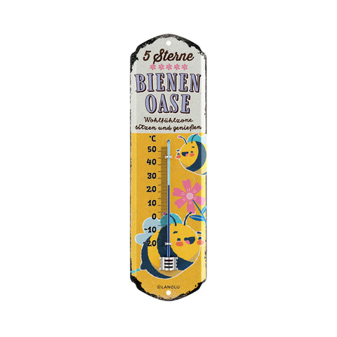 LANOLU Thermometer Bienen-Oase 8x28cm