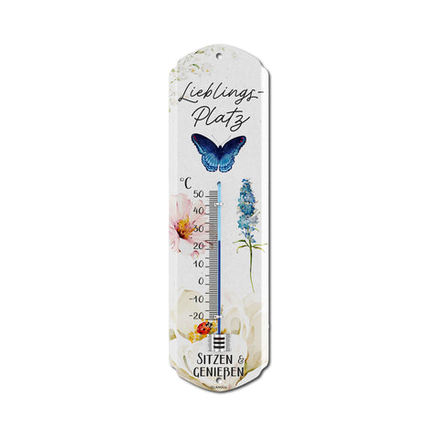 LANOLU Thermometer Lieblingsplatz 8x28cm