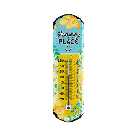 LANOLU Thermometer Happy Place 8x28cm