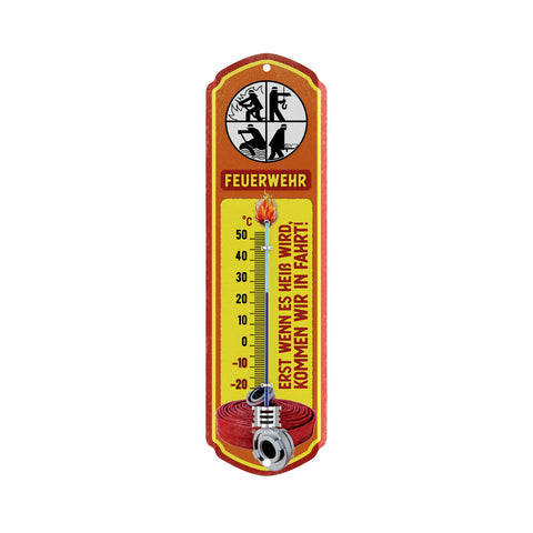 LANOLU Thermometer Feuerwehr 8x28cm