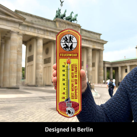 LANOLU Thermometer Feuerwehr 8x28cm