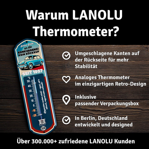 LANOLU Thermometer Trabant 8x28cm