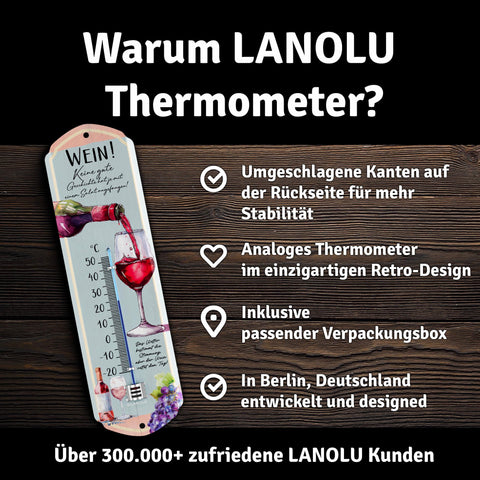 LANOLU Thermometer Wein 8x28cm