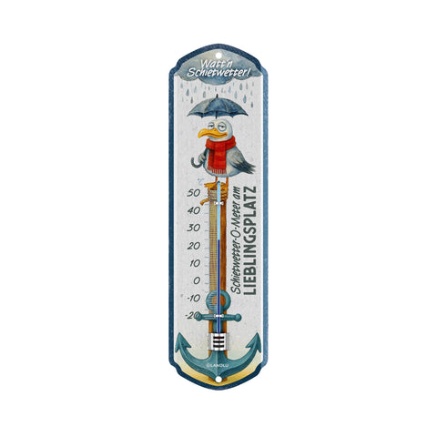 LANOLU Thermometer Watt'n Schietwetter 8x28cm