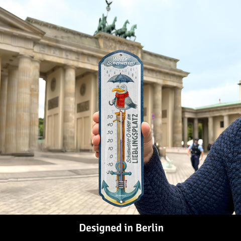 LANOLU Thermometer Watt'n Schietwetter 8x28cm
