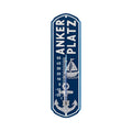 LANOLU Thermometer Ankerplatz blau weiss 8x28cm