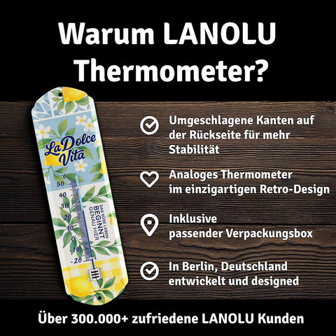 LANOLU Thermometer La Dolce Vita 8x28cm