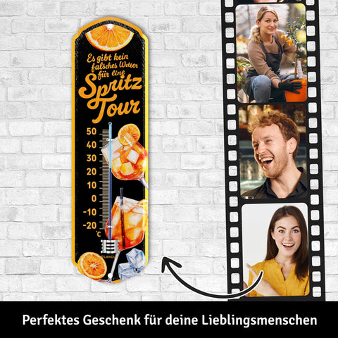LANOLU Thermometer Falsches Wetter für Spritz Tour 8x28cm